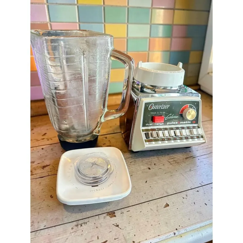 Vintage Osterizer Galaxie Pulse Matic 16 Blender Glass Jar USA Tested Works